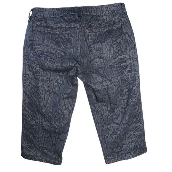 City Streets Black Python Snake Print Capri Pant Small - Picture 2 of 12